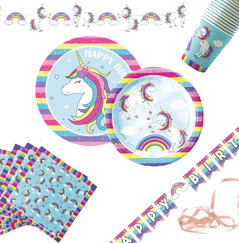 Unicorn Birthday Party Supplies - 16 Guests Unicorn Party Supplies